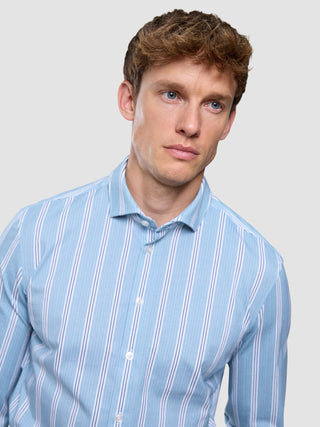 Classic Shirt Light Blue Herringbone Regular