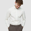 Classic Shirt Sand Herringbone Stripes Regular