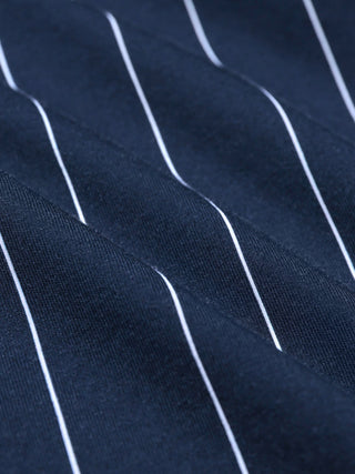 Classic Shirt Midnight Pinstripes Regular dark blue wrinkle-free fabric with white pinstripes.