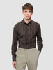 Classic Shirt Brown Pinstripes Slim