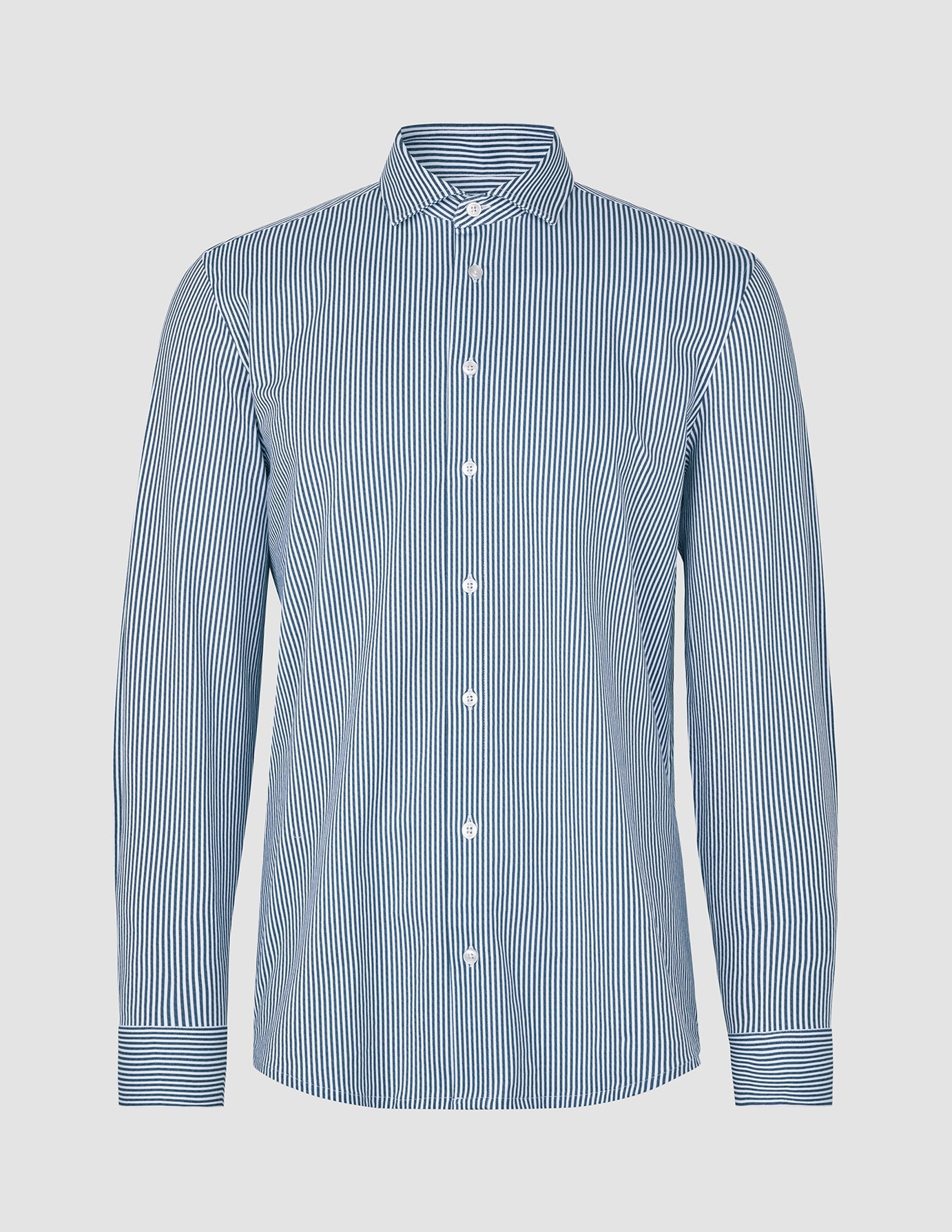 Classic Shirt Marine Herringbone Slim