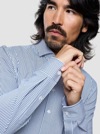 Classic Shirt Marine Herringbone Slim