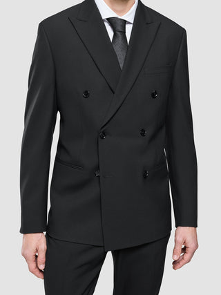 Double Breasted Essential Blazer Black
