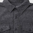 Dark grey Double Layer Wool Overshirt Regular Dark Grey in a Scandinavian design with a pointed collar, button-up front, and two buttoned chest pockets.