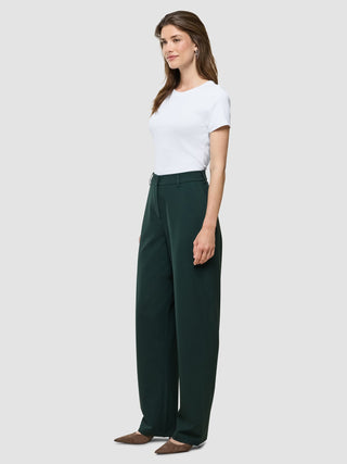 Women Ease Pants Straight Evergreen