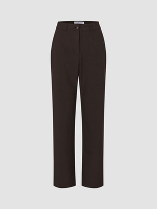 Women Ease Pants Straight Mocha Melange