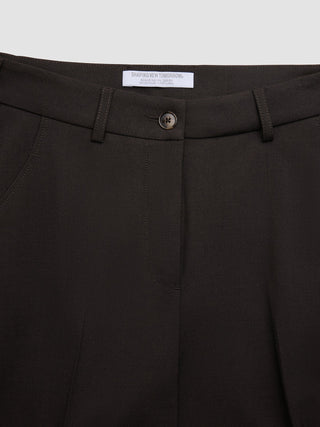 Women Ease Pants Straight Mocha Melange