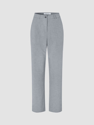 Women Ease Pants Straight Steel Melange