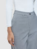 Women Ease Pants Straight Steel Melange