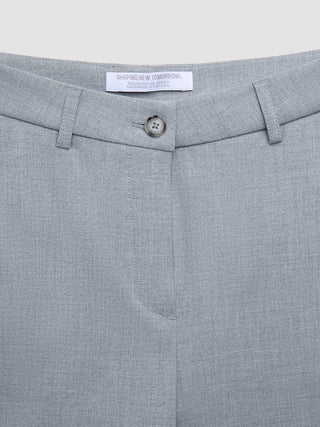 Women Ease Pants Straight Steel Melange