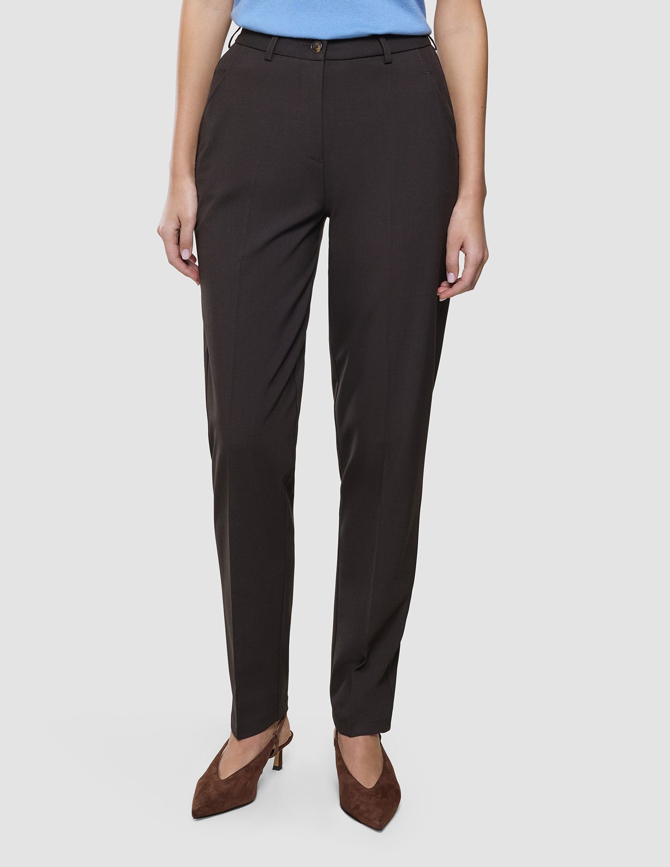 Women Ease Pants Tapered Mocha Melange