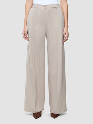 Women Ease Pants Wide Vanilla Melange