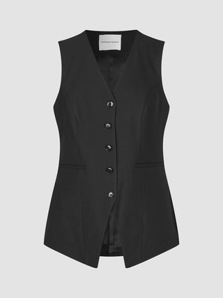 Women Ease Long Vest Black
