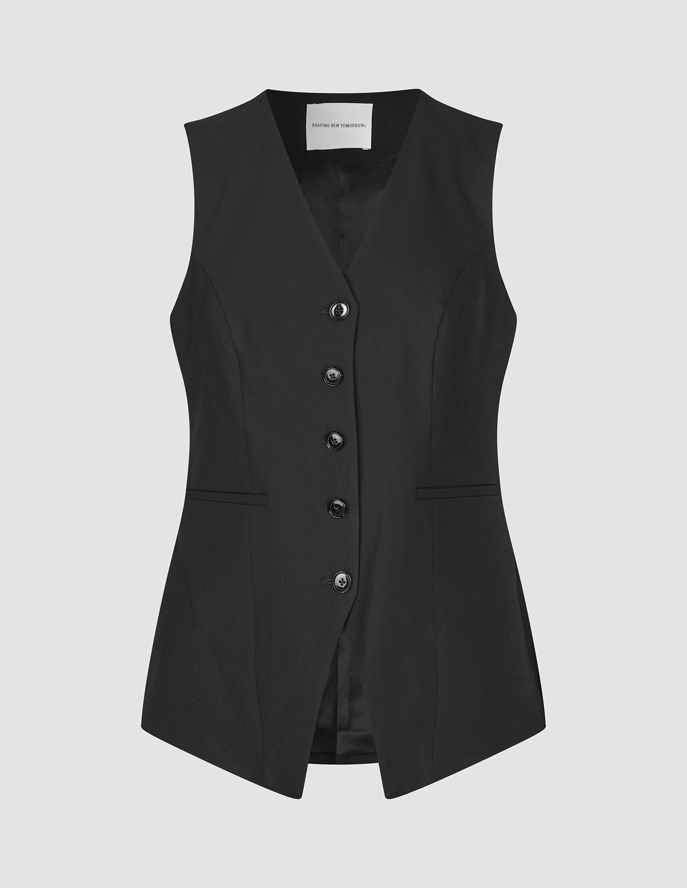 Women Ease Long Vest Black