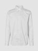 Elevated Shirt Regular Light Grey Striped long-sleeved button-down shirt in Pima cotton with a light grey vertical stripe pattern and a pointed collar.