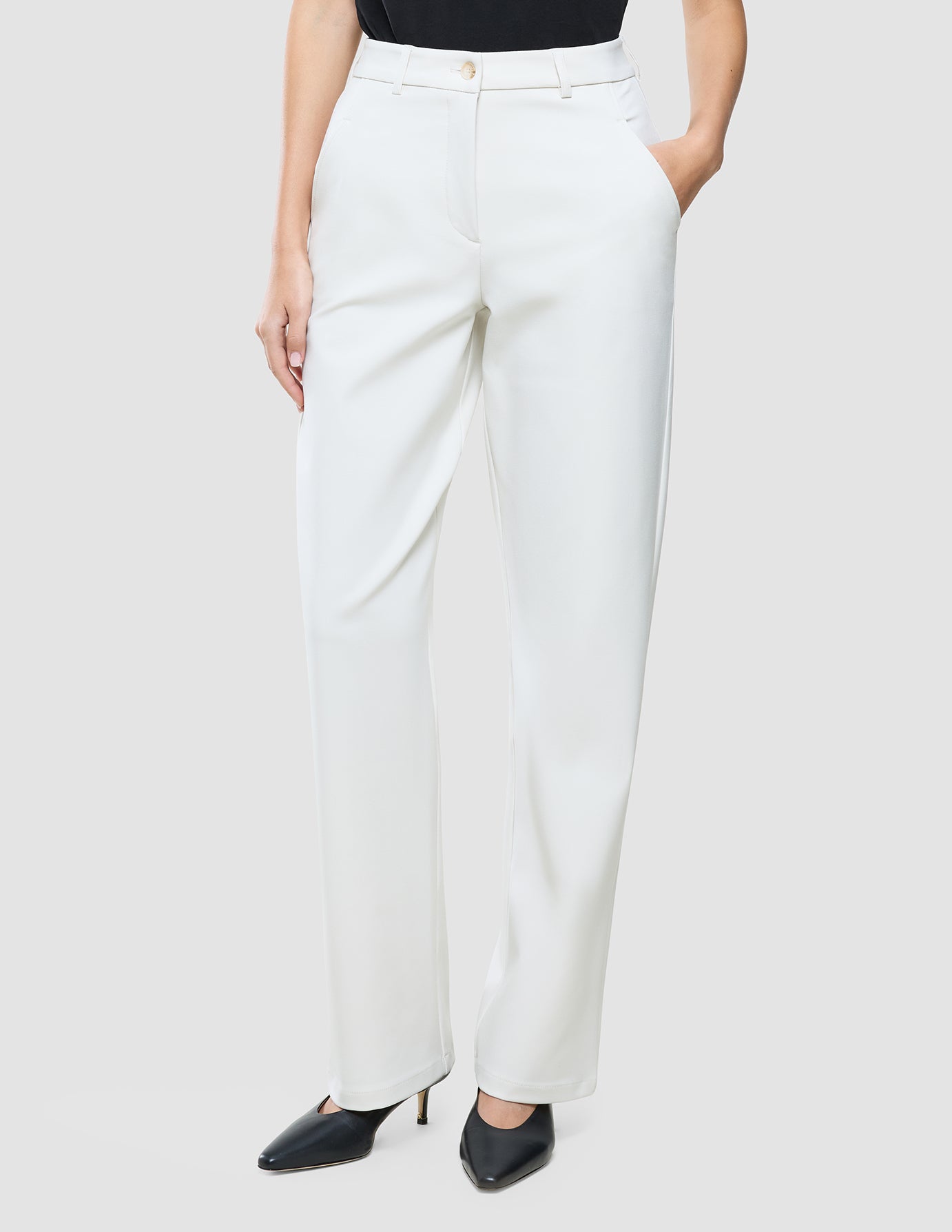 Essential Pants Straight Off White