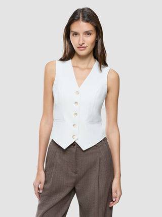 Women Essential Short Vest Off White