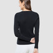 Women Fine Knit Rib Long Sleeve Black