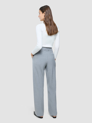 Women Fine Knit Rib Long Sleeve Off White