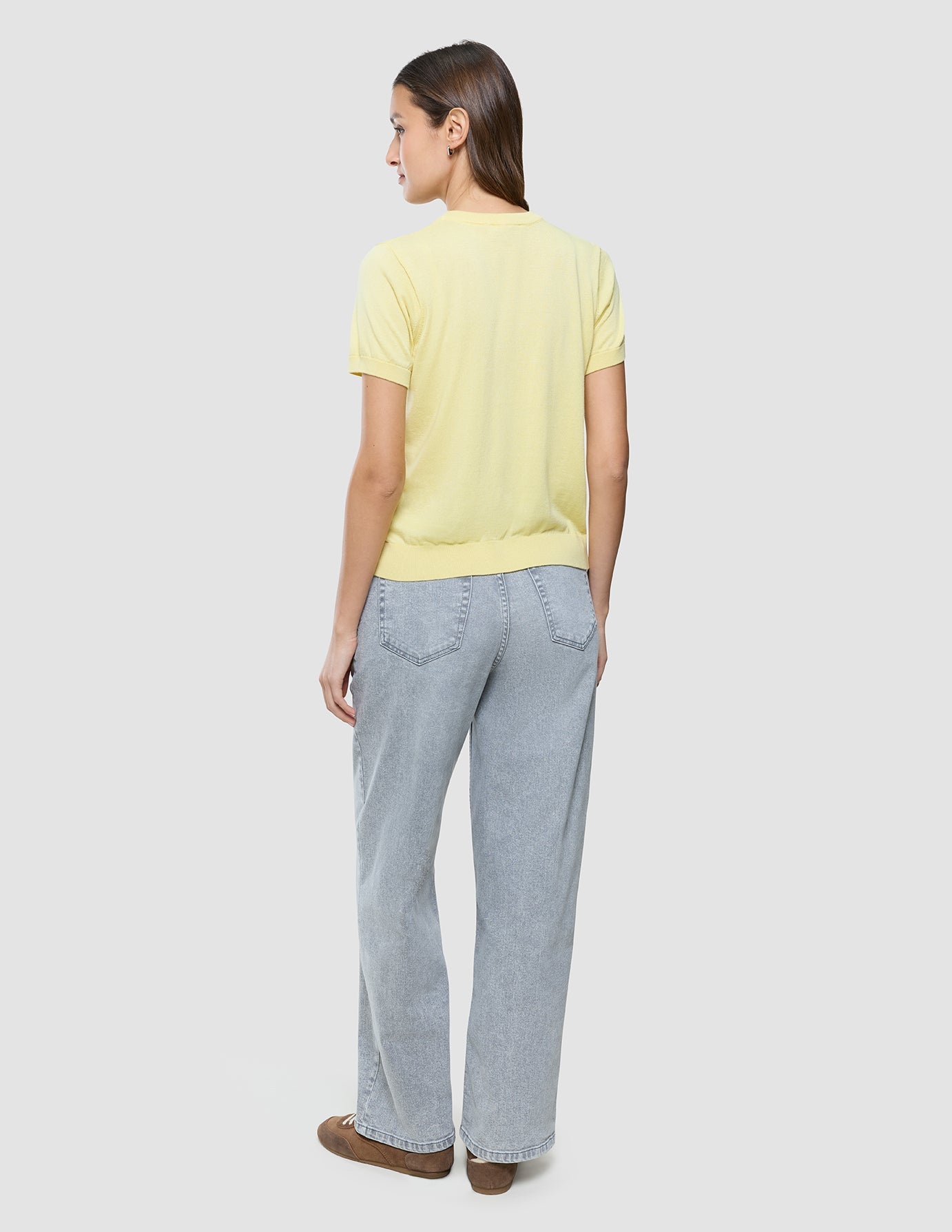 Women Fine Knit T-Shirt Sunlight Yellow