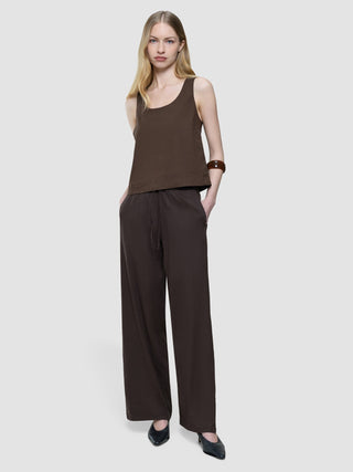 linen set espresso top relaxed pants