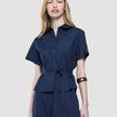 Women Linen Shirt Short Sleeved Night Sky