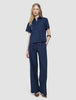 Women Linen Shirt Short Sleeved Night Sky