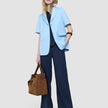 Women Linen Shirt Short Sleeved Night Sky