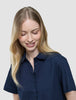 Women Linen Shirt Short Sleeved Night Sky