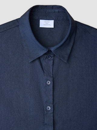 Women Linen Shirt Short Sleeved Night Sky