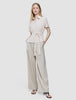 Women's Linen Shirt Short Sleeved Sandy Beige