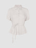 Women's Linen Shirt Short Sleeved Sandy Beige