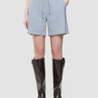 Women Linen Shorts Relaxed Stone Grey