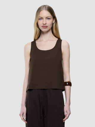 linen set espresso top relaxed pants