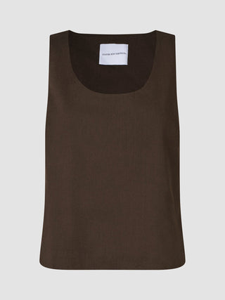 linen set espresso top relaxed pants