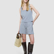 Women Linen Top Stone Grey