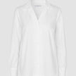 White Madison Shirt in 100% cotton, featuring a long-sleeved, button-down front and a notched collar.