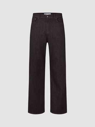 Marco Jeans Dark Brown with a wide-leg cut and relaxed fit.