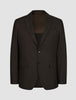 Motion Blazer Regular Cognac tailored dark brown two-button blazer in Scandinavian design with a notch lapel and flap pockets.
