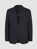 Motion Blazer Slim Midnight Blue two-button blazer in dark blue 360° stretch fabric, featuring a slim-fit cut, notch lapel, front flap pockets, and a lightweight, breathable finish.