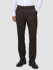 A person wearing lightweight, 360° stretch Motion Suit Pants Regular Cognac, a white button-down shirt, and black dress shoes.