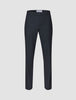 Midnight Blue Motion Suit Pants in a slim, tailored fit with a buttoned waistband, crafted from breathable, lightweight fabric.