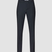 Midnight Blue Motion Suit Pants in a slim, tailored fit with a buttoned waistband, crafted from breathable, lightweight fabric.