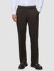 A person wearing a crisp white dress shirt and Motion Suit Pants Relaxed Cognac in a straight-leg fit, paired with dark brown leather loafers.
