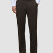 A person wearing a crisp white dress shirt and Motion Suit Pants Relaxed Cognac in a straight-leg fit, paired with dark brown leather loafers.
