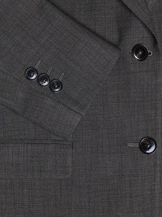 Close-up of a Women Nara Blazer Cool Brown featuring a buttoned sleeve cuff and two front buttons.