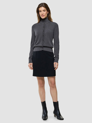 Women Quinn Crewneck Cardigan Cool Brown