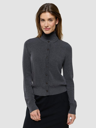 Women Quinn Crewneck Cardigan Cool Brown