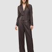 Women Raina Short Blazer Chestnut Pinstripe