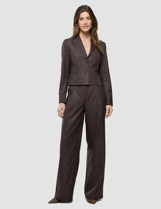 Women Raina Pants Wide Chestnut Pinstripe
